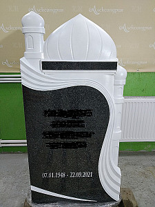 Памятник на могилу Мечеть 4 без луны Мус-005 двусторонний габбро-диабаз 1200х600х80