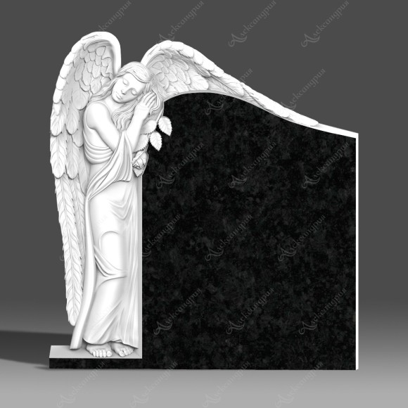 Памятник Ангел спящий с розой Ан-091