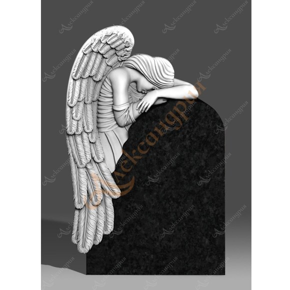Православный Памятник фигурный Скорбящий ангел 3  Ан-045 в Уфе черный