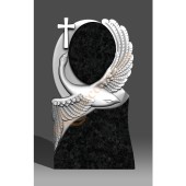 Памятник фигурный Лебедь овал и крест  Леб-008