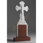 Памятник на могилу Крест распятие, тумба, завитки Кр-020